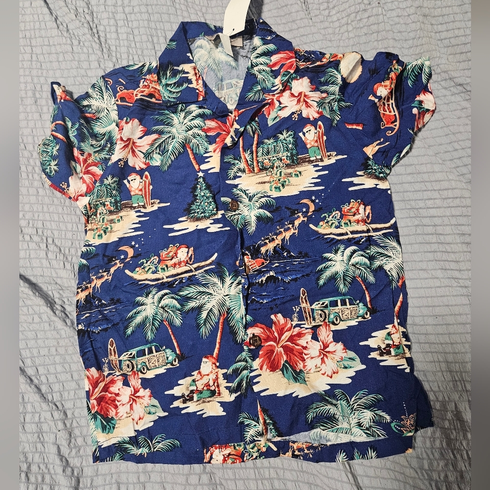 Boys christmas Aloha shirt